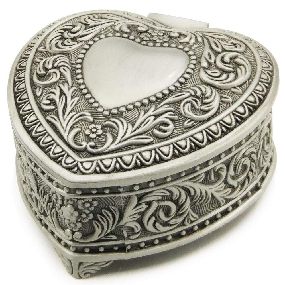 1241 Emboss Alloy Metal Music Box Wind Up and Golden Movement Music Box